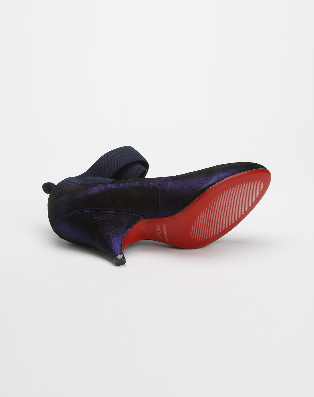 意大利红砂redsand紫蓝色亮面高跟鞋