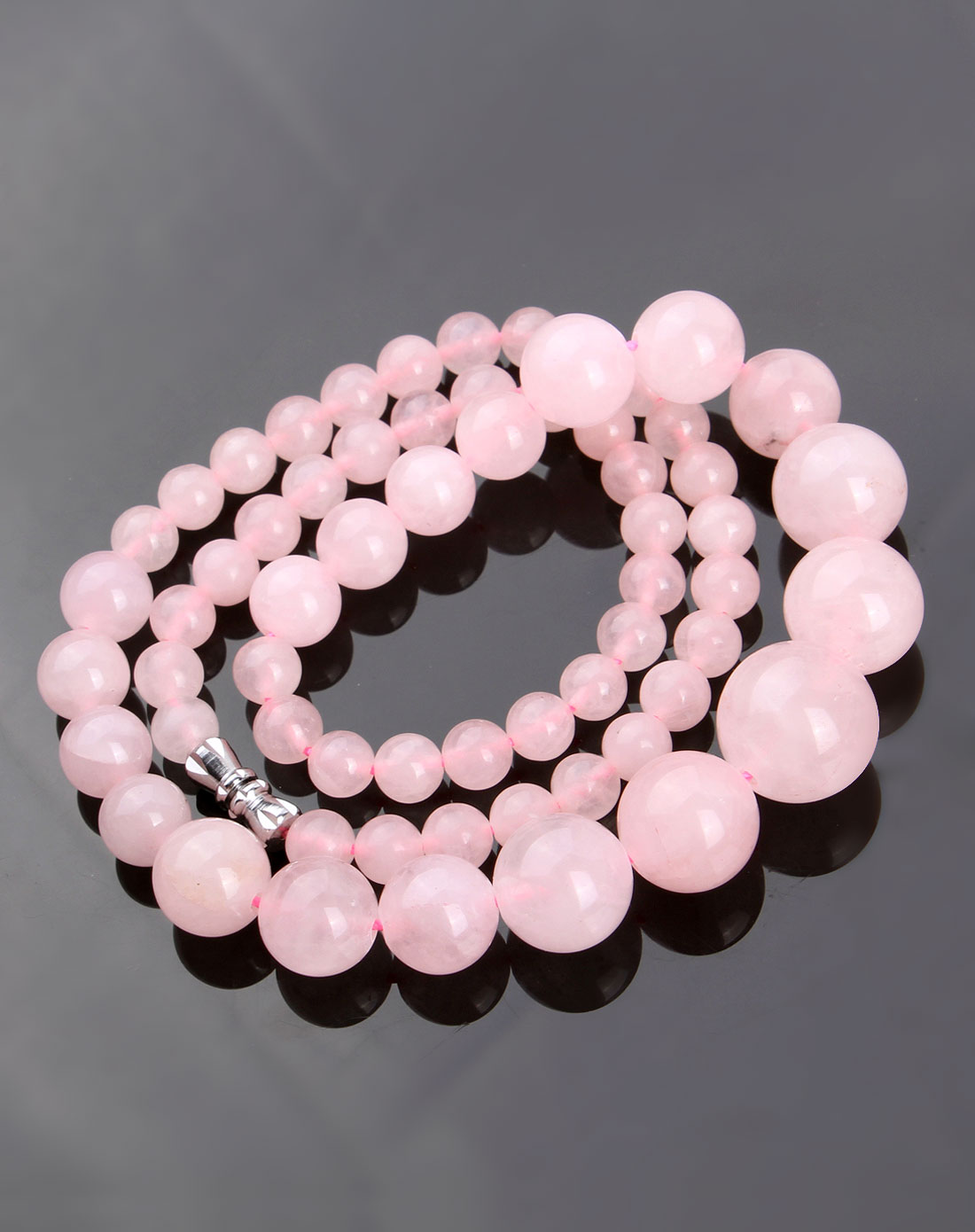 千美物语 天然粉晶项链 塔链6mm-14mm