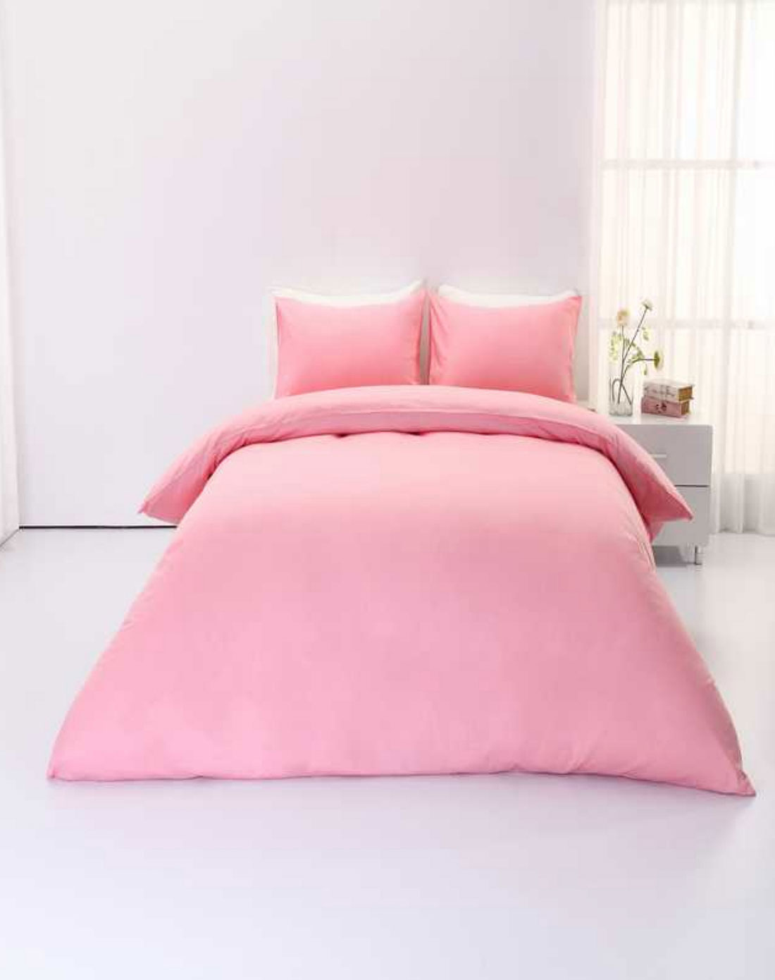 粉红纯色床单