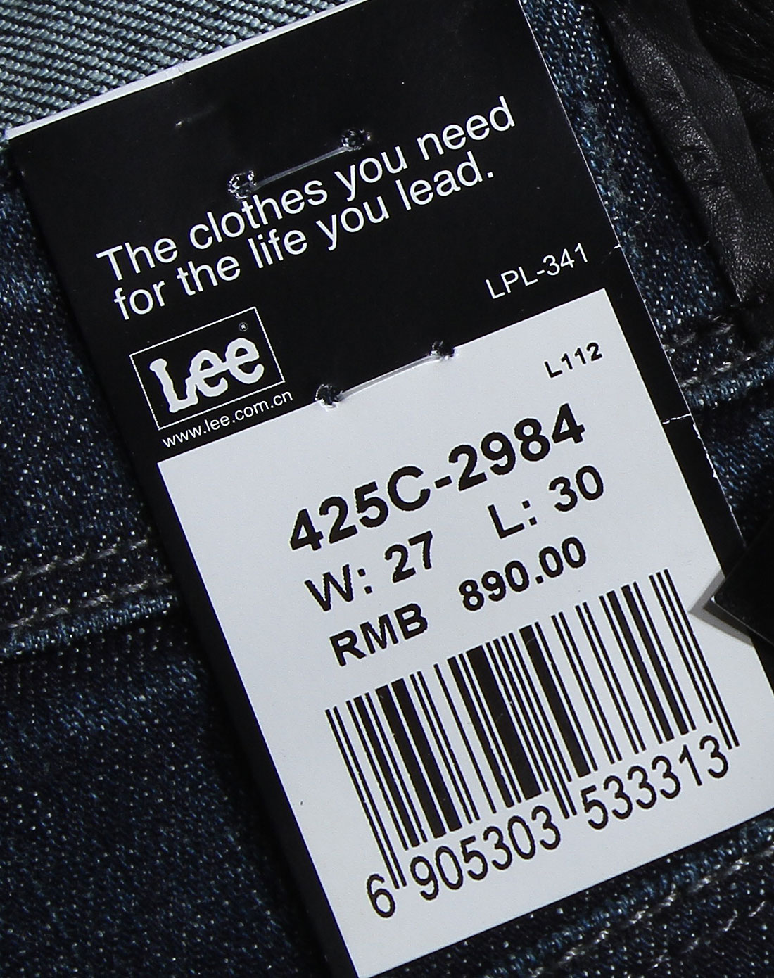 女款深蓝色修身时尚中腰牛仔长裤