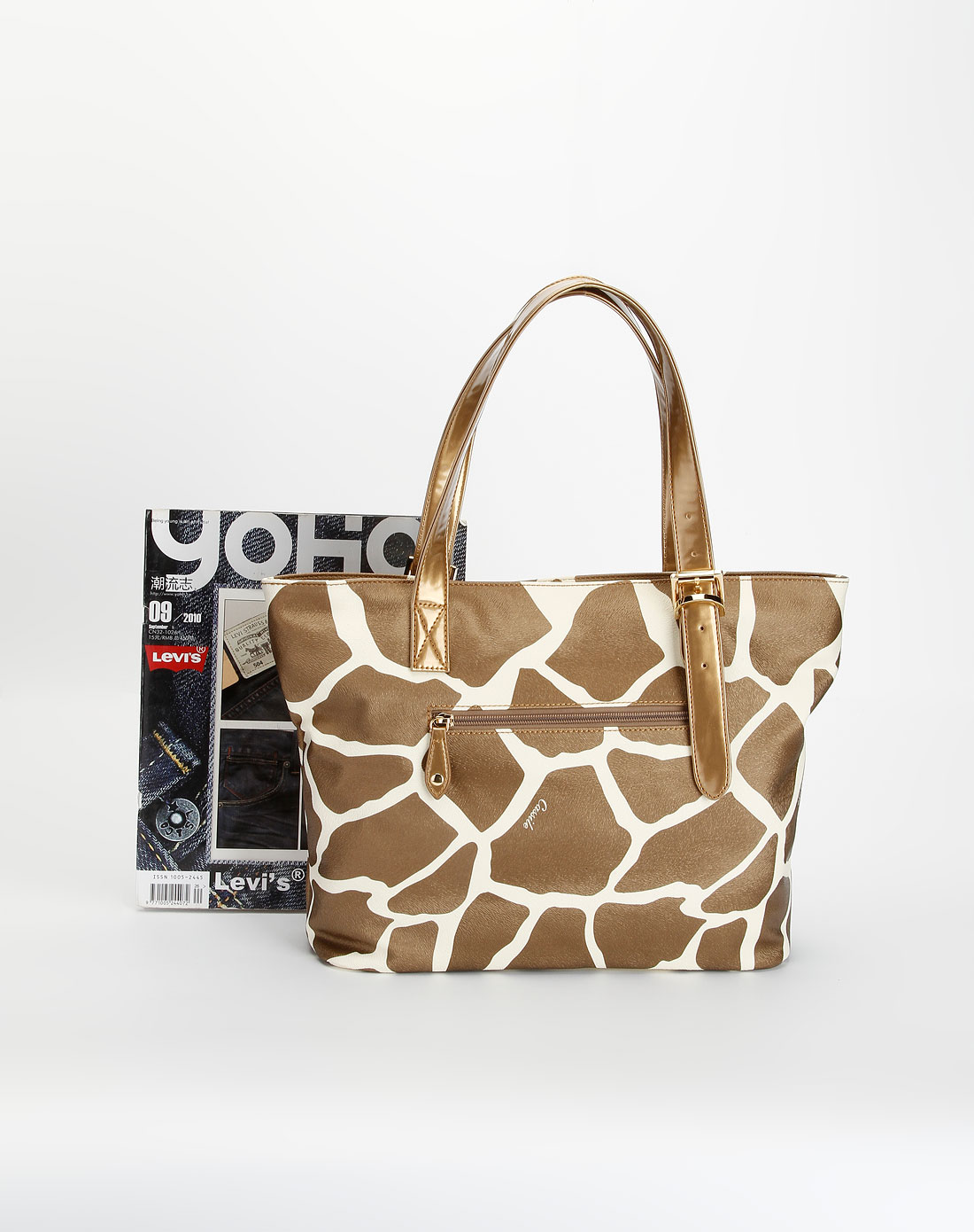 卡思乐cassile女款金色长颈鹿纹活力单肩包6942689410340_唯品会