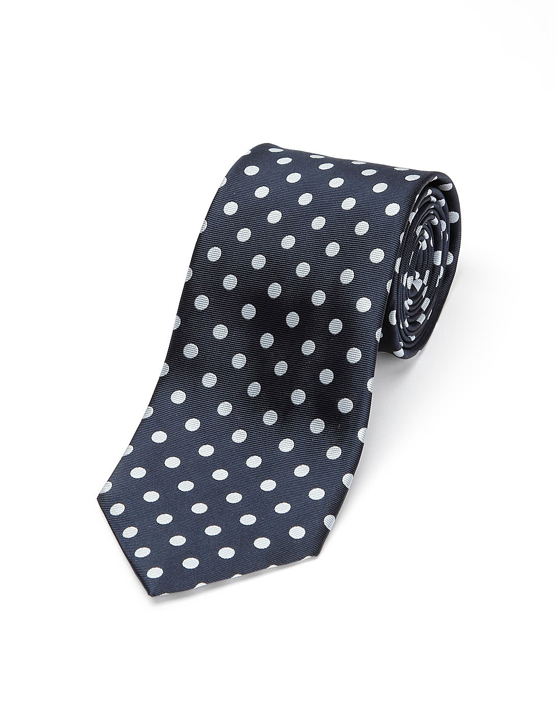 zegna深蓝/粉蓝色波点领带