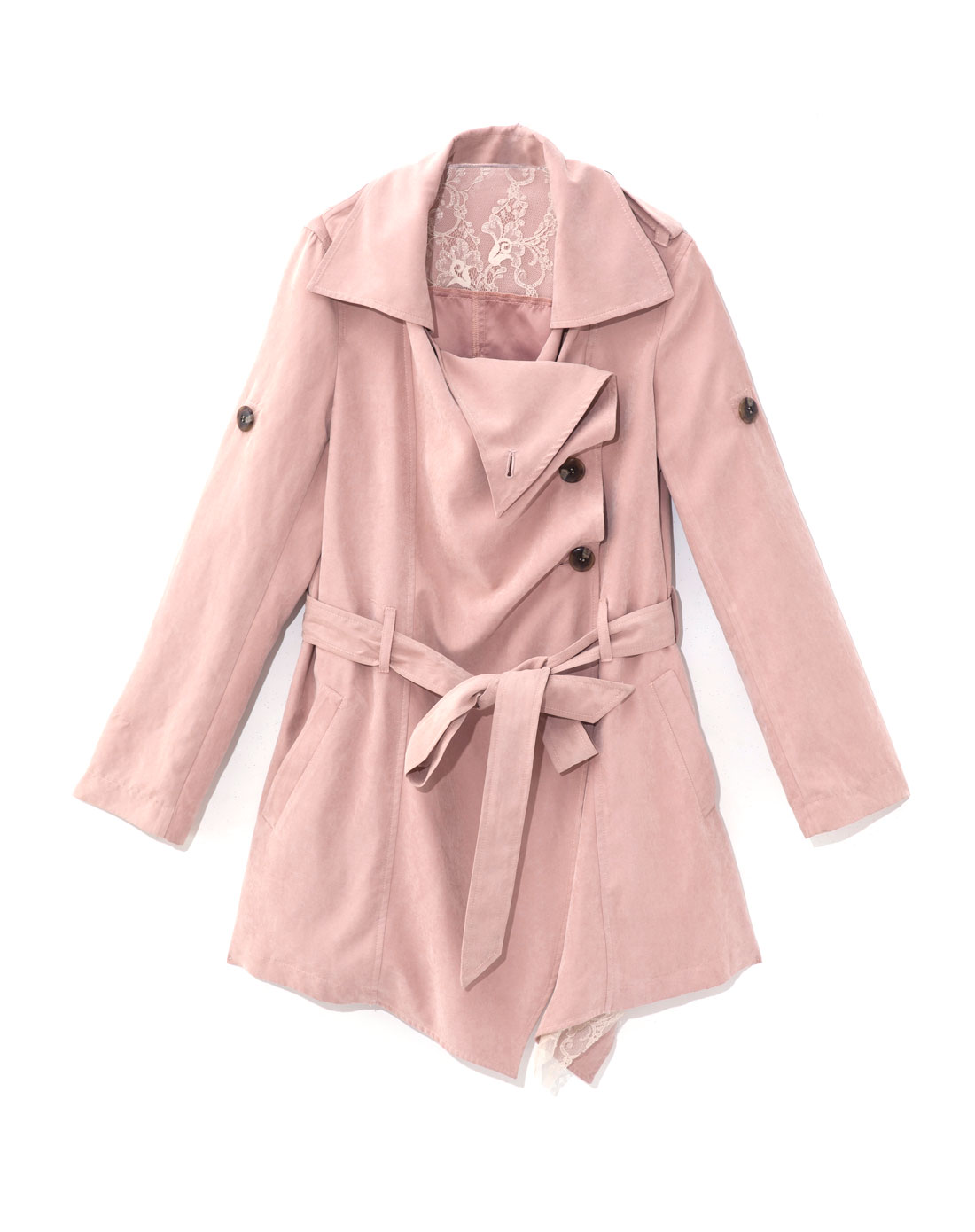 暗粉红色长袖时尚外套