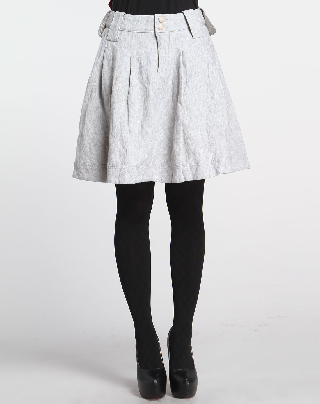 浅灰色休闲简约中裙