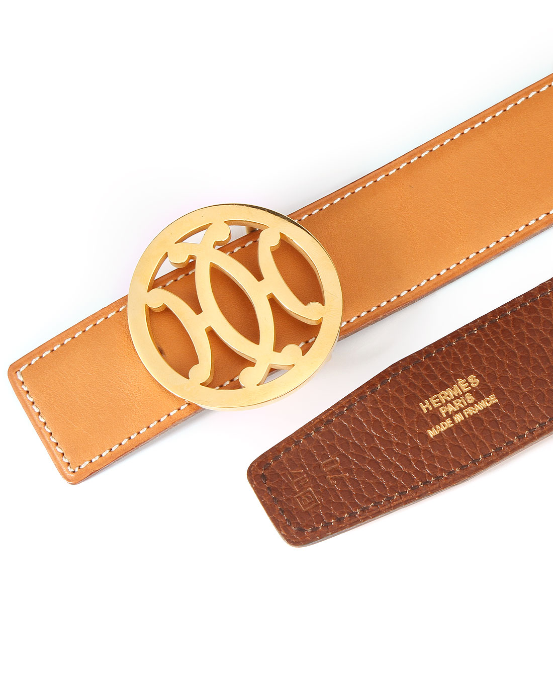 爱马仕hermes女款土黄色时尚皮带1