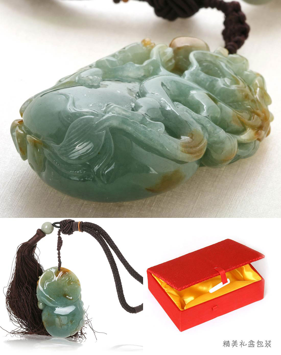 翠润福缘贵重专场天然a货翡翠手把件-蟠龙东升325296(附鉴定书/赠手编