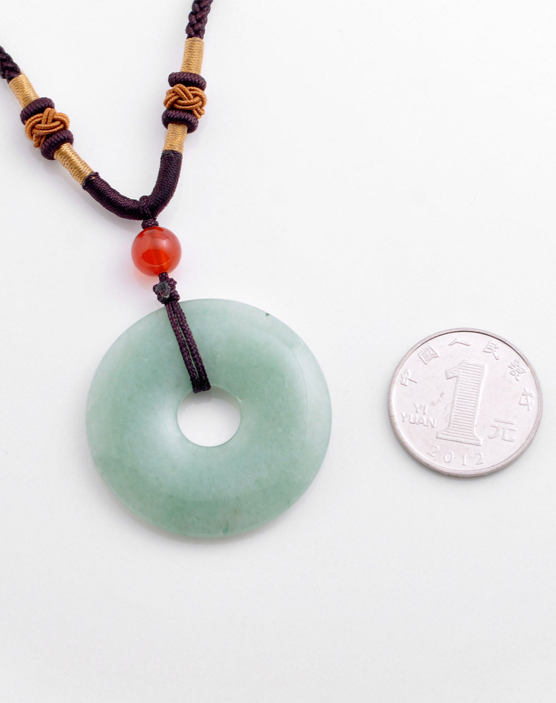 [ 零点 ] 女款绿色天然东陵玉平安扣项链