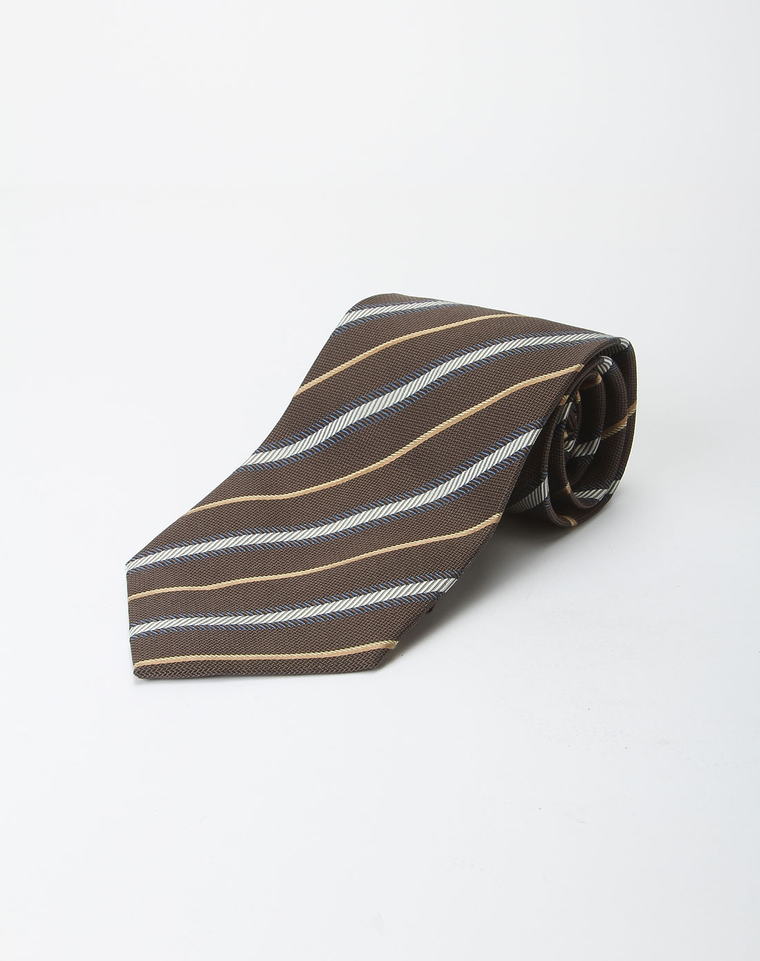 [ 克莱蒙梭 ] 咖啡色斜条纹时尚领带