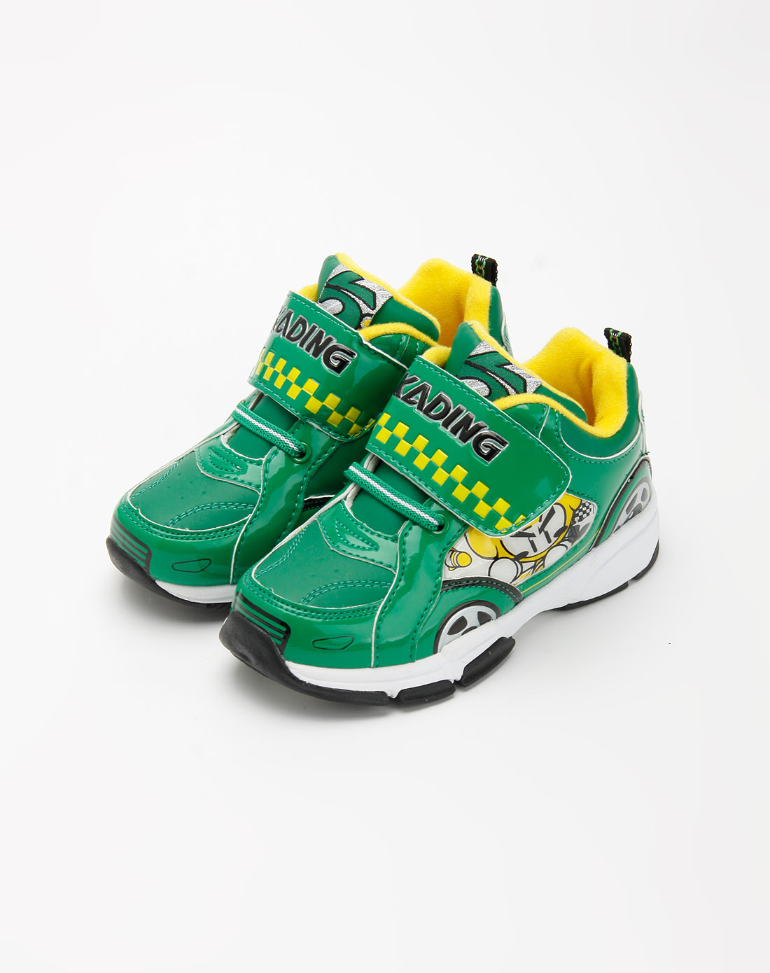 卡丁童鞋男童绿色时尚卡通运动鞋