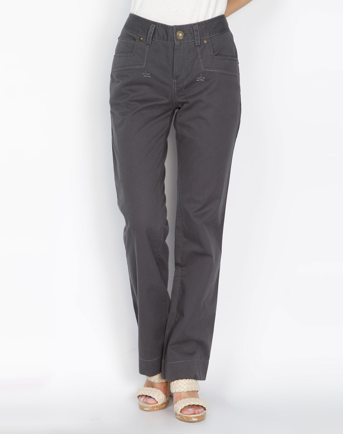 太平鸟 暗灰蓝色休闲长裤