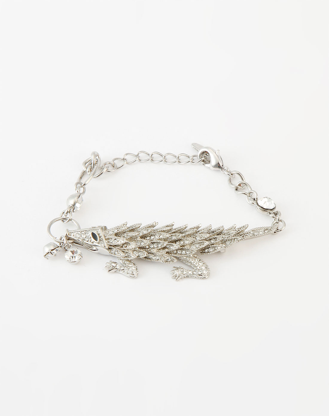 银色镶钻穿山甲图案手链