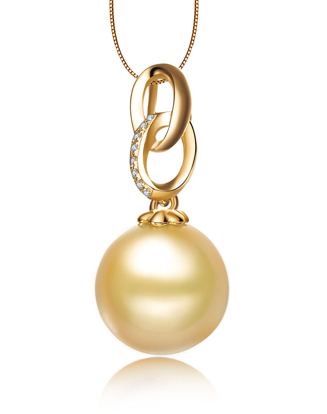 仙蒂瑞拉sandyrilla珠宝专场黄金南洋金珍珠钻石吊坠-如梦(附国检证书