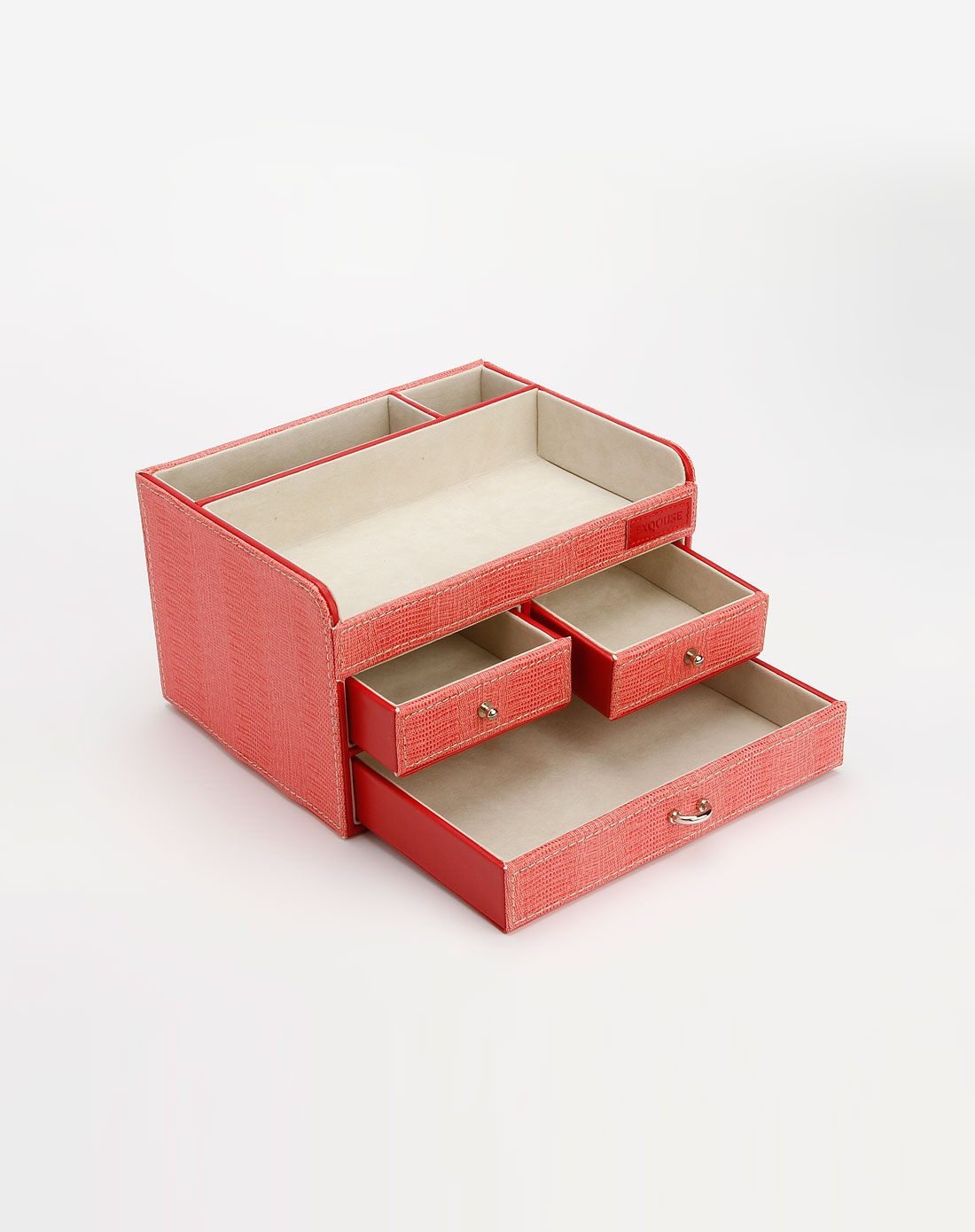 匡禾exqouse红色蜥蜴纹梳妆盒