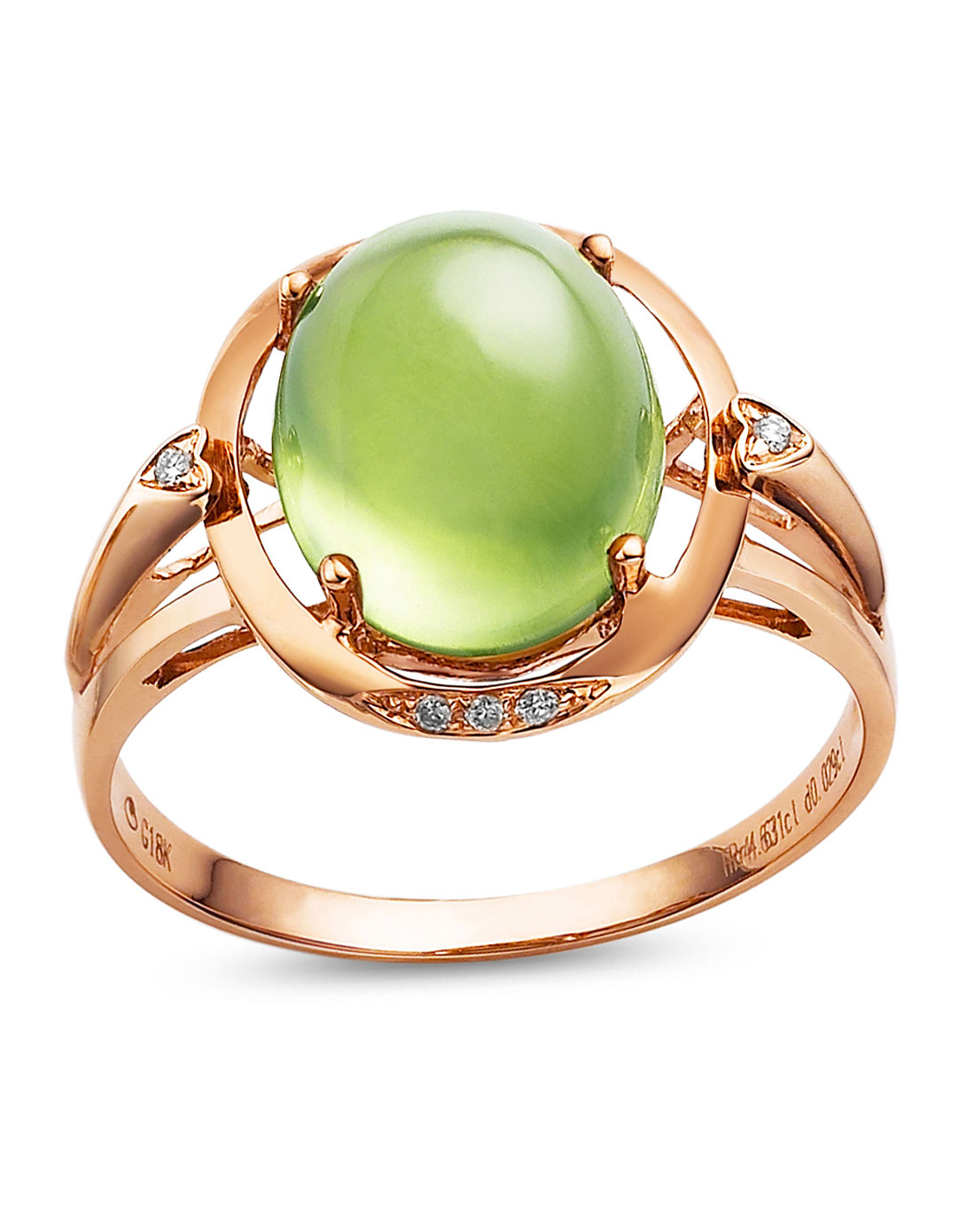 18k金葡萄石钻石戒指