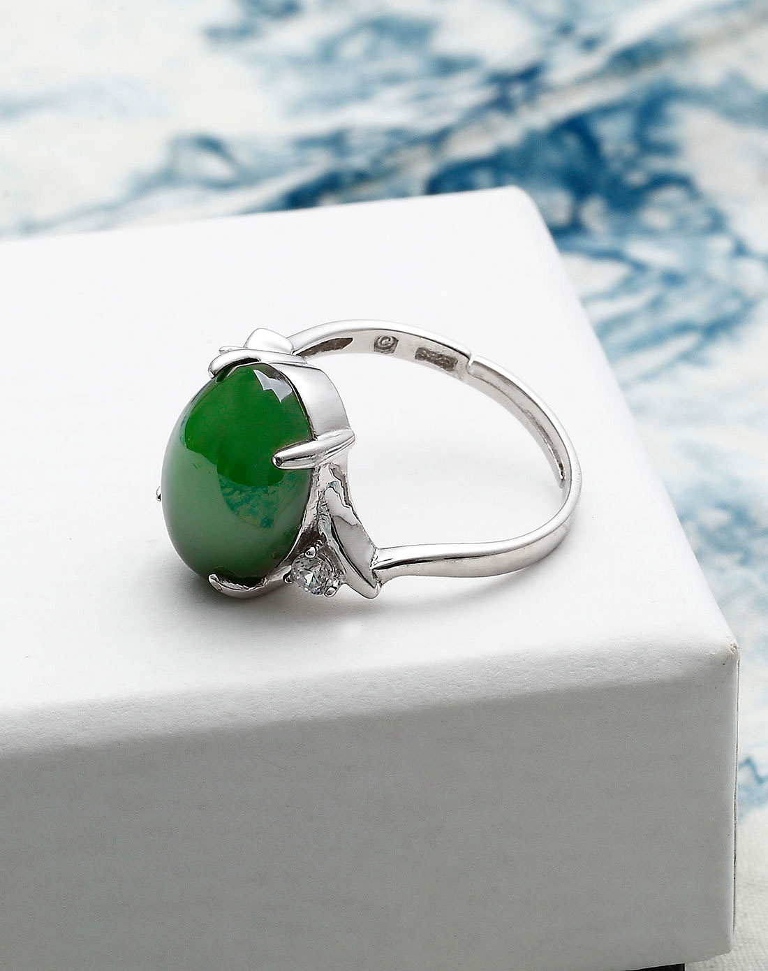 [ 凤禧 ] s925银和田玉碧玉戒指