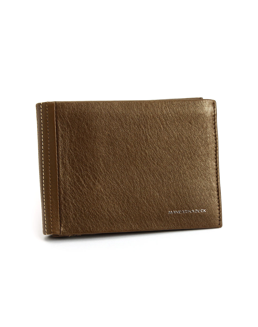 mandarina duck深古铜色横款活页钱包