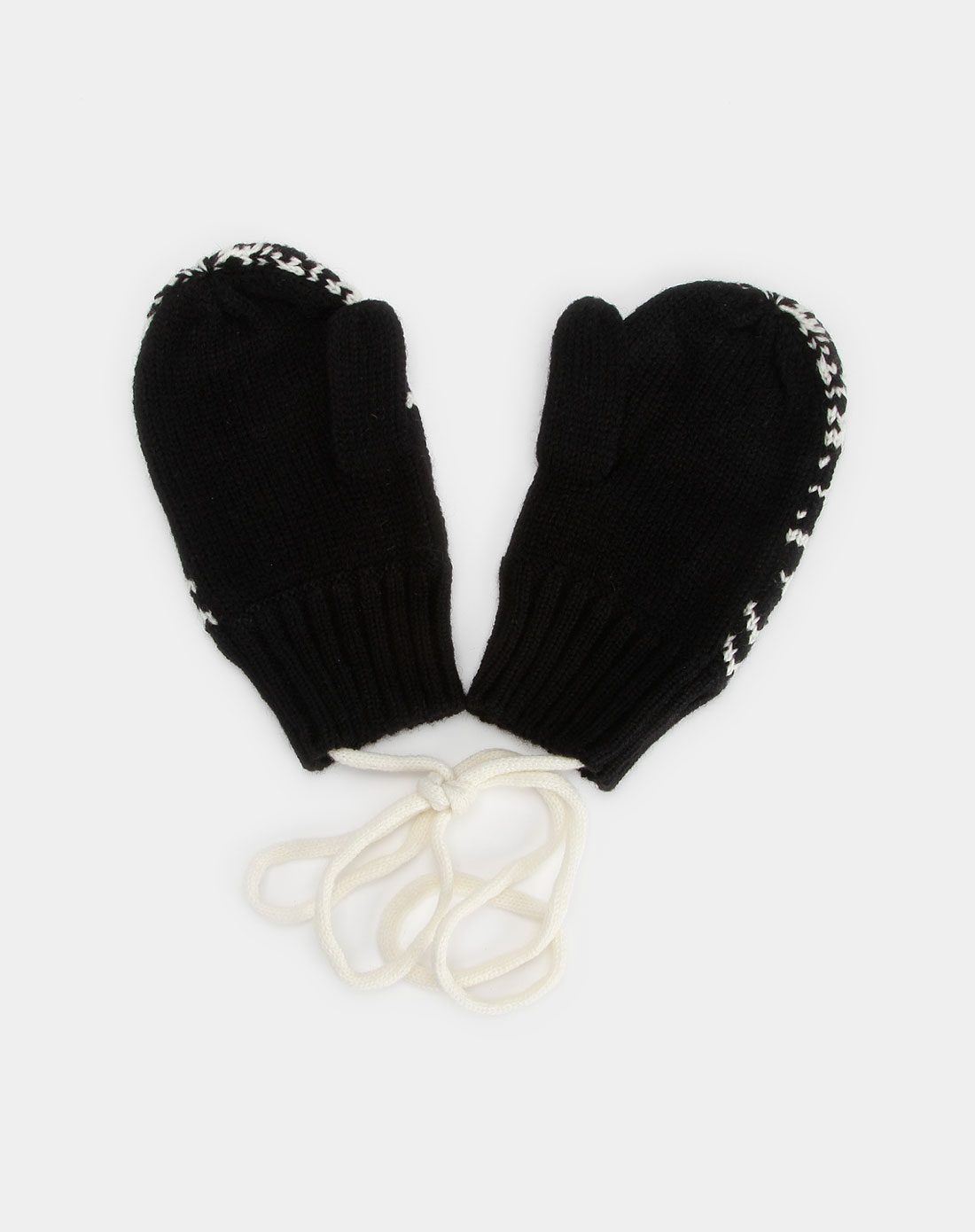 童装库存trois rois 男童黑白色针织手套