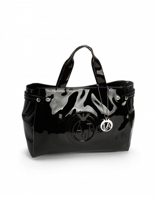 阿玛尼armani皮具专场aj 女款黑色印logo时尚手拎包