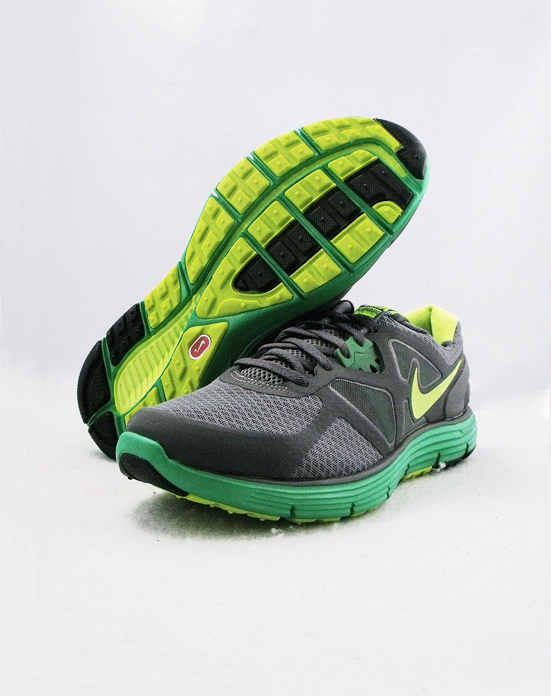 男款灰/绿色lunarglide  3跑步鞋