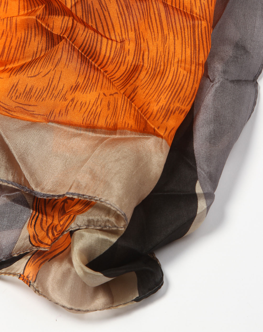 灰橙色个性休闲丝巾