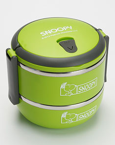 蓝色双层饭盒700ml