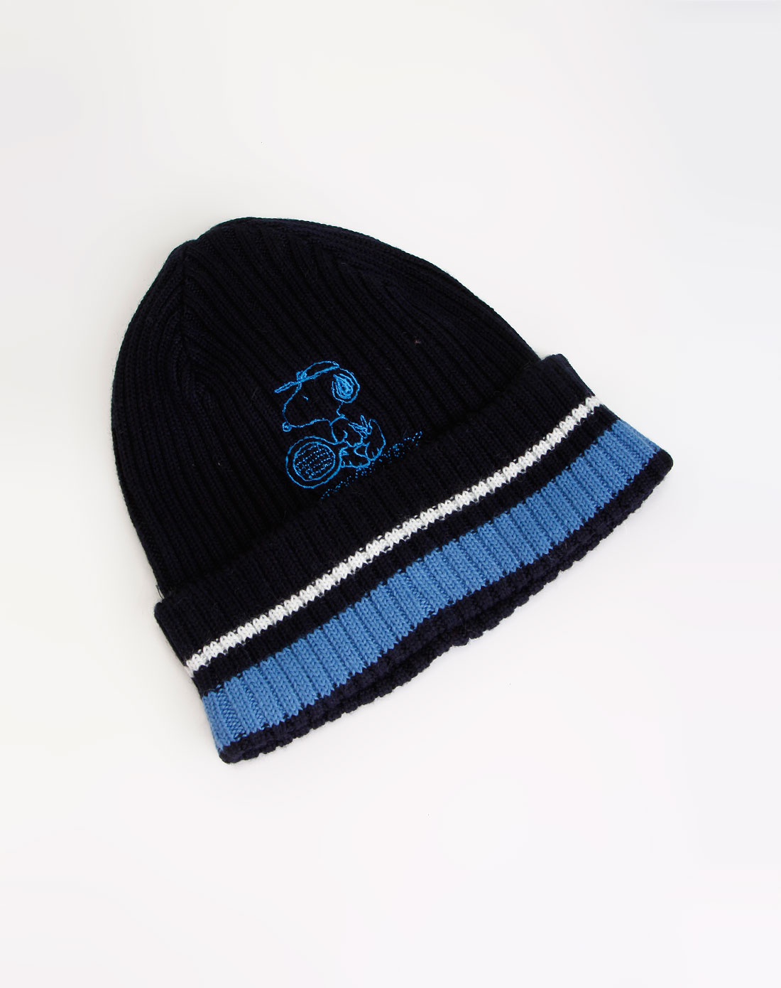 > 史努比snoopy 男童藏蓝色休闲毛线帽