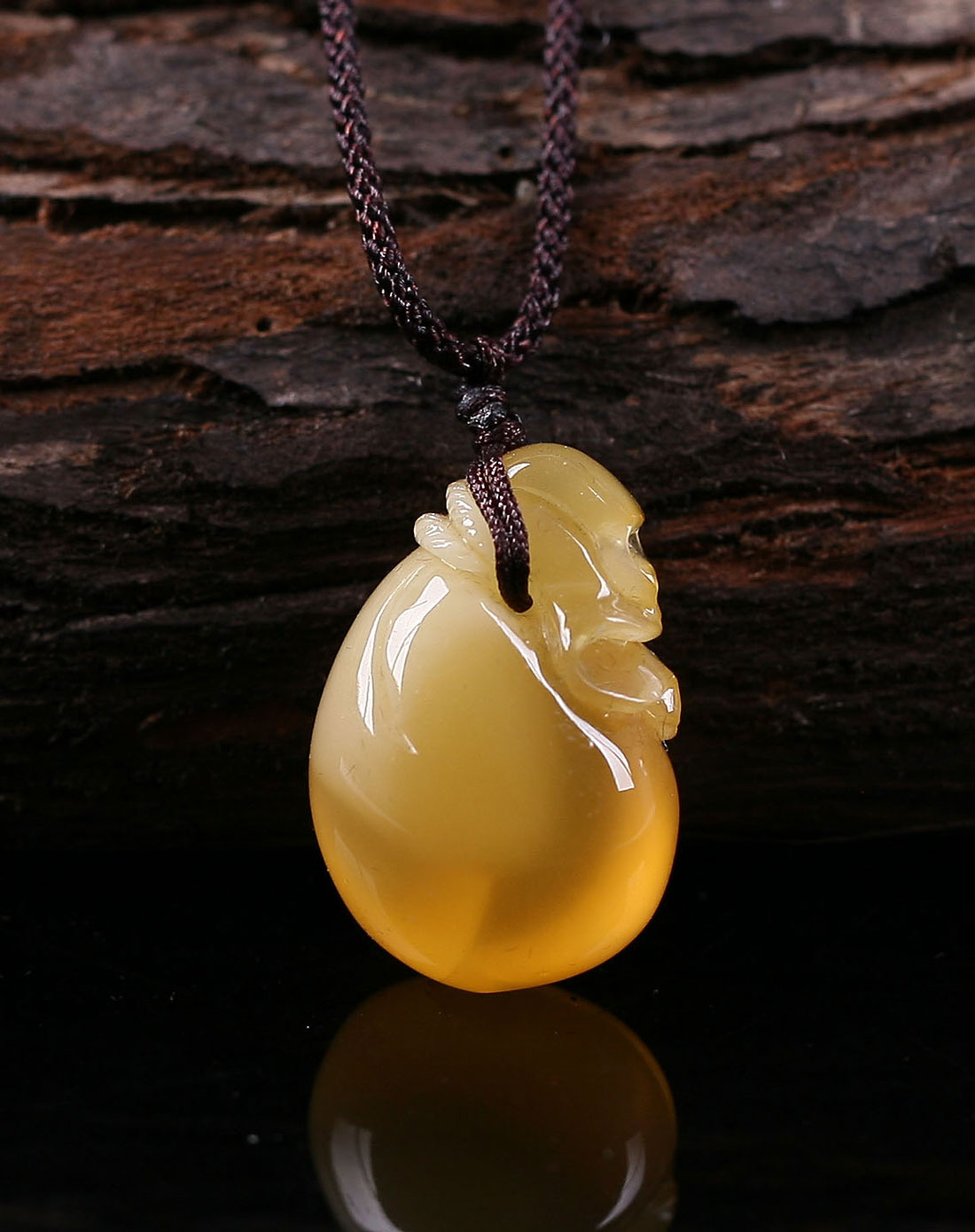 招财钱袋蜜蜡项链