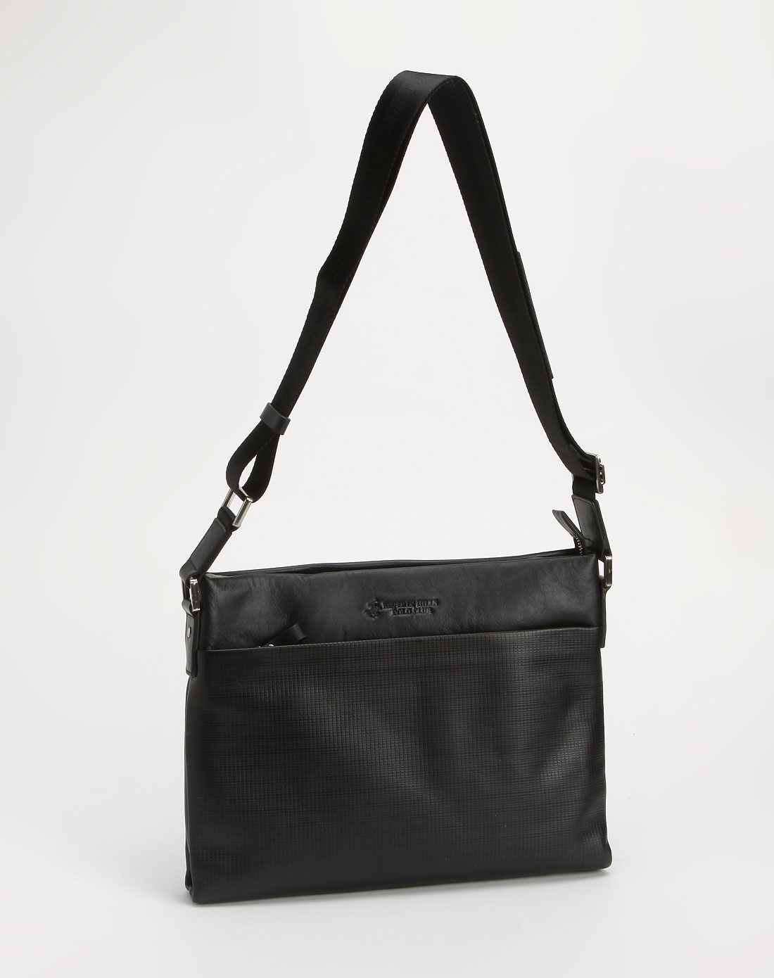 比华利保罗-男包专场黑色格纹斜挎包