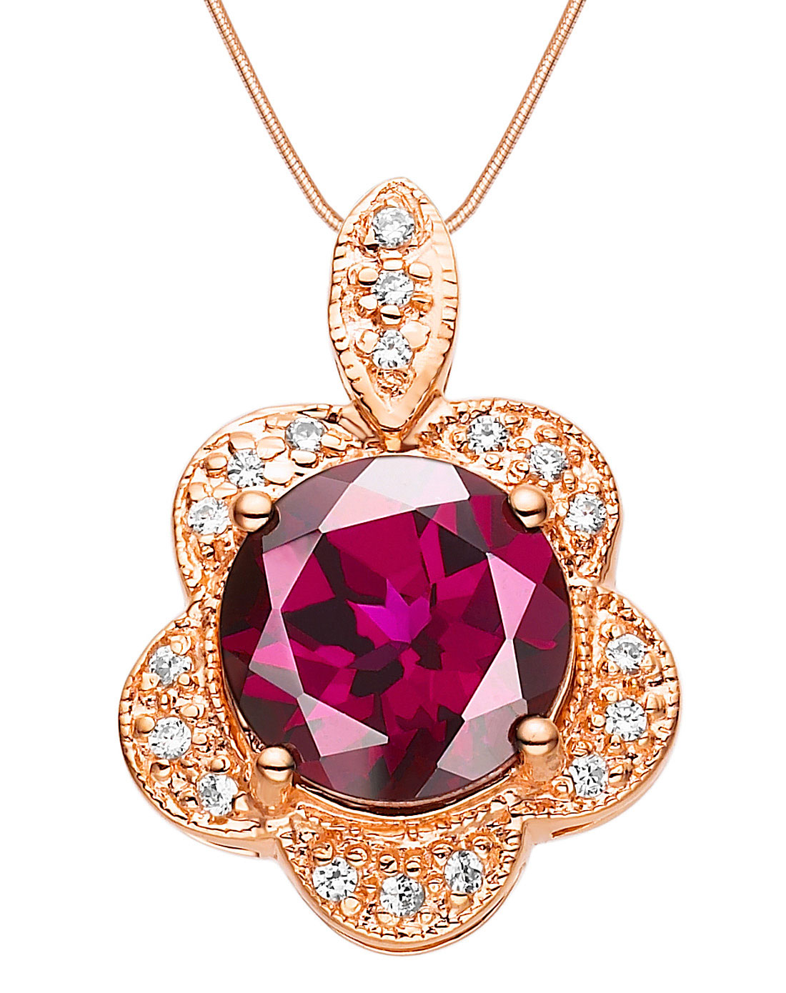 s925银镶石榴石吊坠