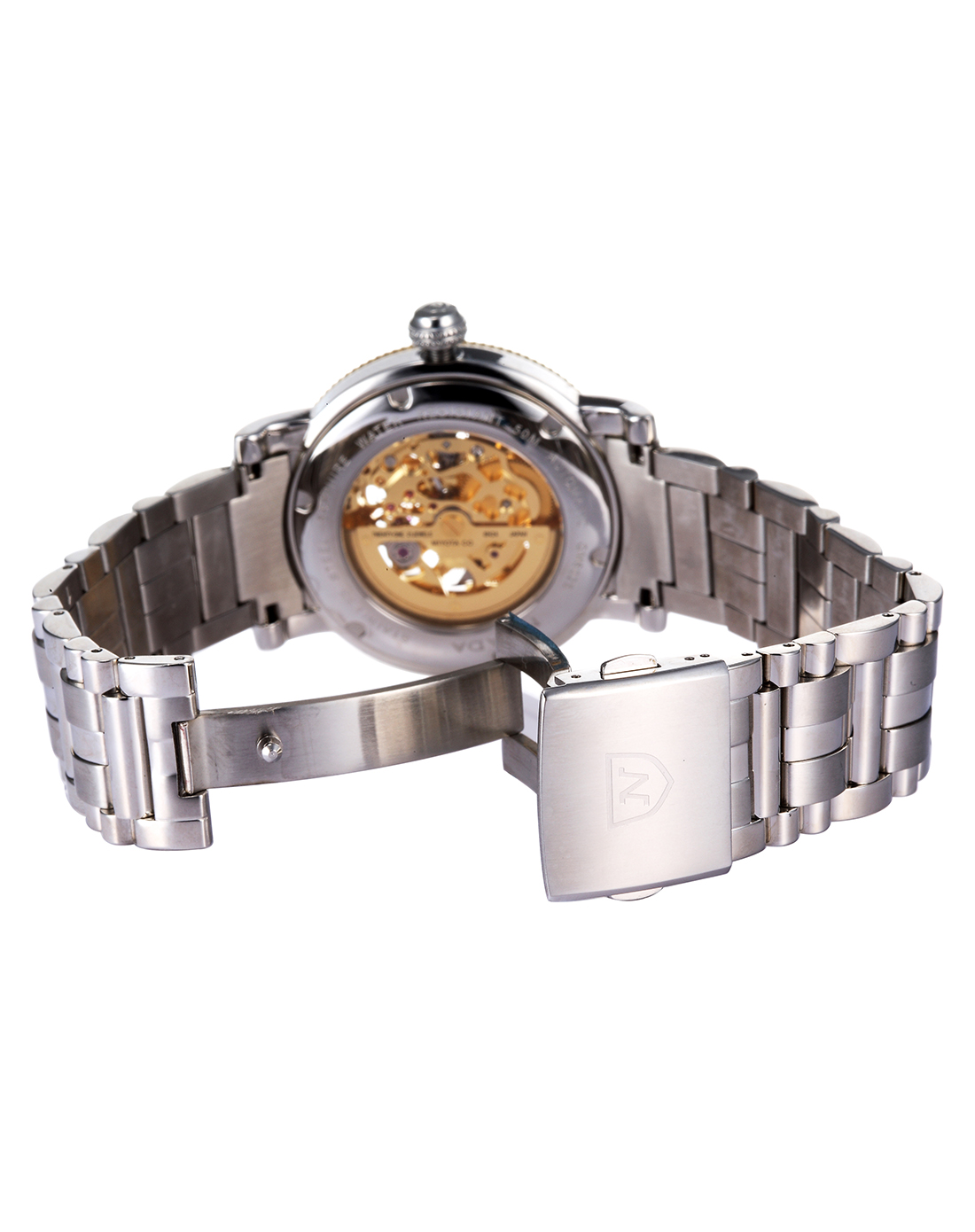 精工seiko&尼维达nivadanivada 男款镂空机芯机械表钢带指针表gm6025