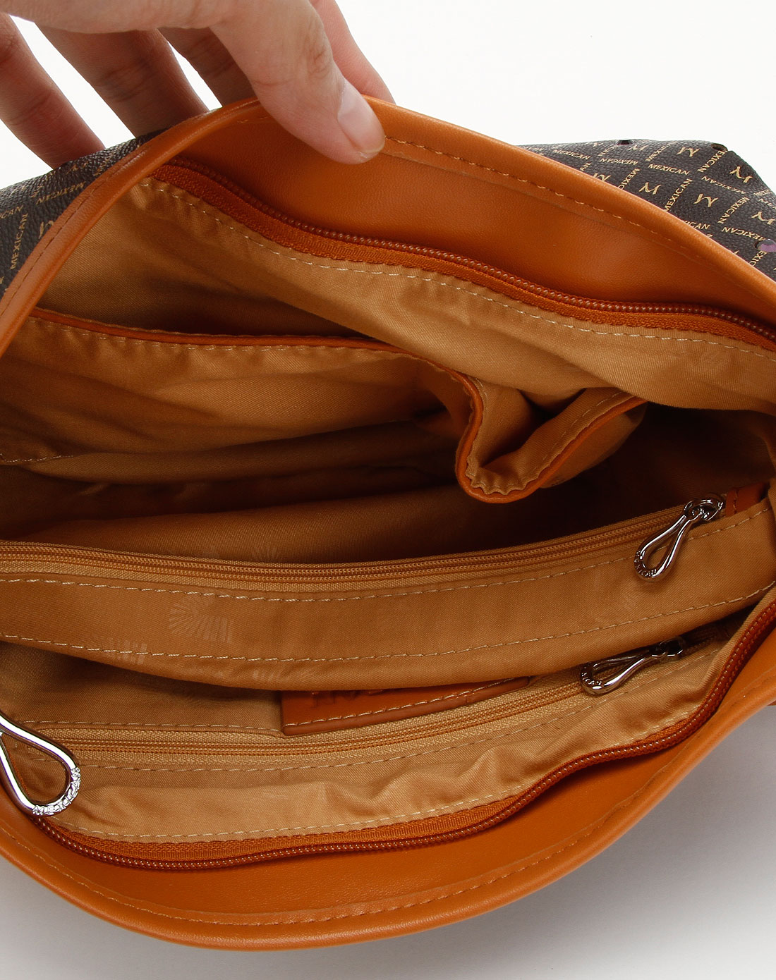 箱包库存专场稻草人mexican 深啡色镶钻手提包