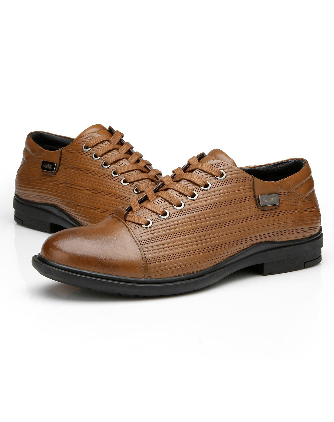 男士红棕色商务正装皮鞋