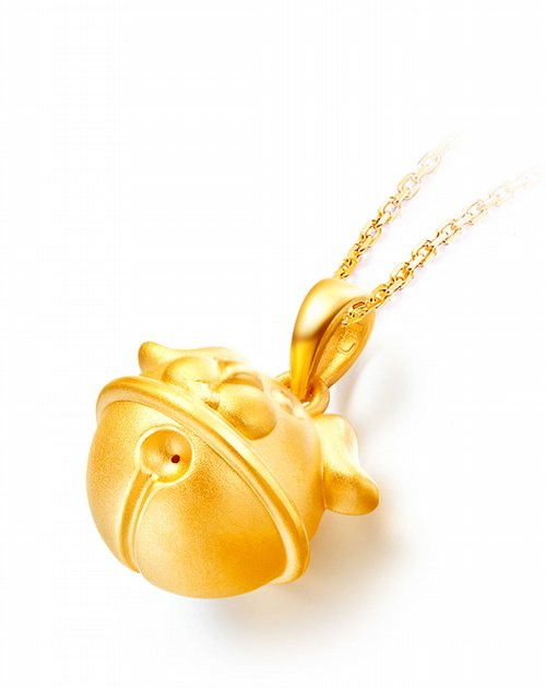 周大福chow tai fook珠宝专场生肖狗铃铛形吊坠