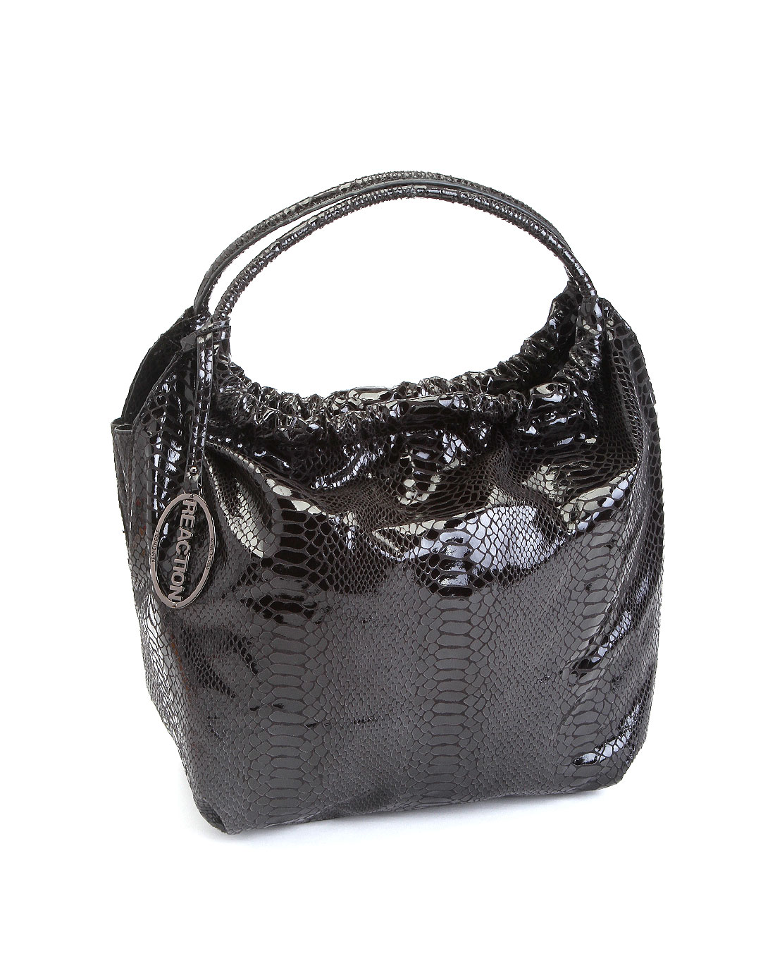 kenneth cole女款黑色鳄鱼纹手提包