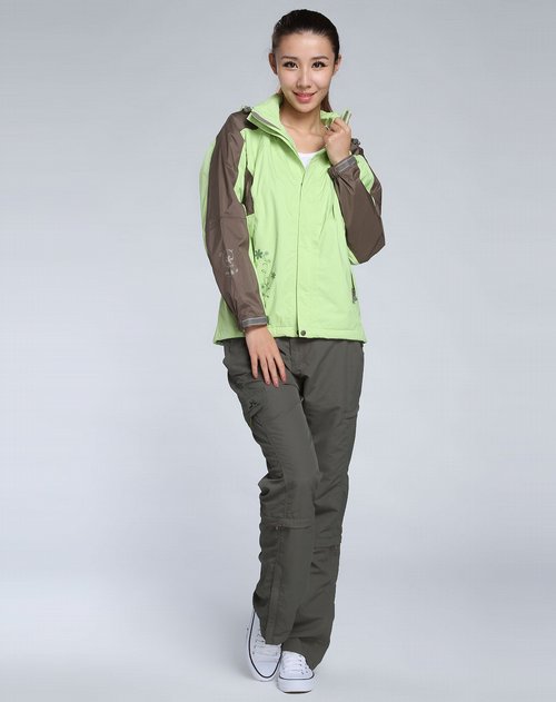 牧高笛mobigarden-女装专场草绿色简约长袖拉链连帽外套