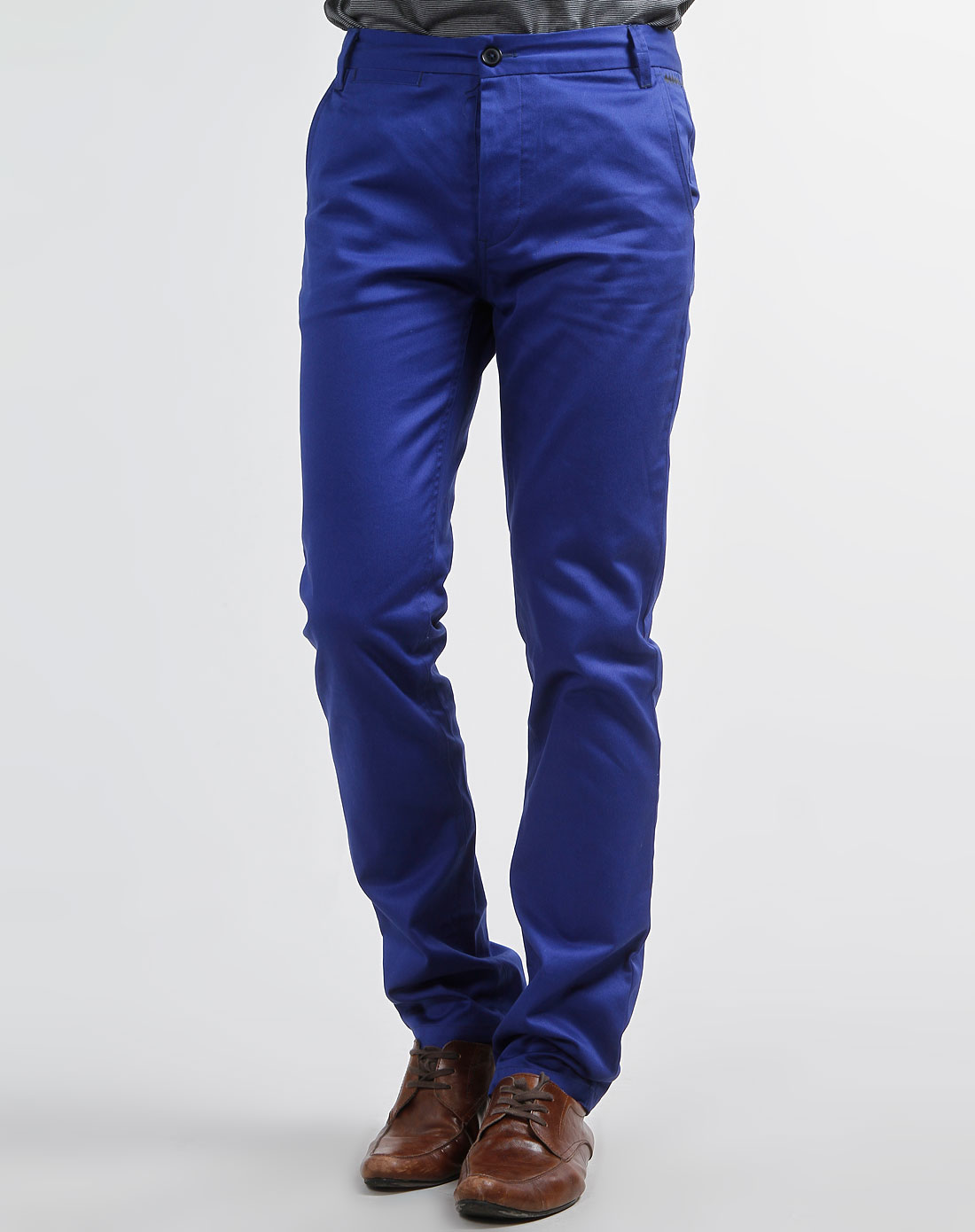 太平鸟男装混合专场普蓝色时尚休闲长裤