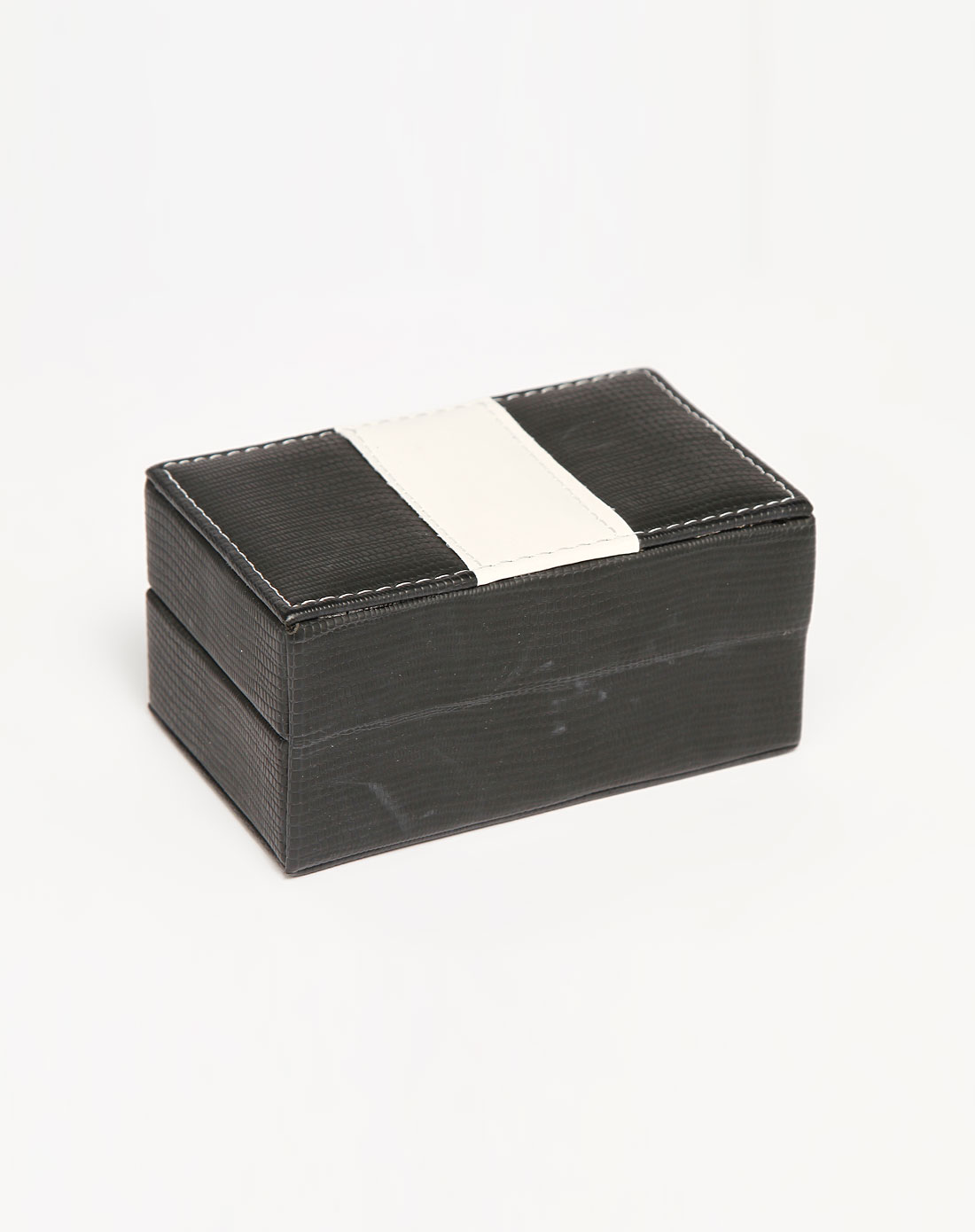 匡禾exqouse黑色蜥蜴纹小长方形首饰盒